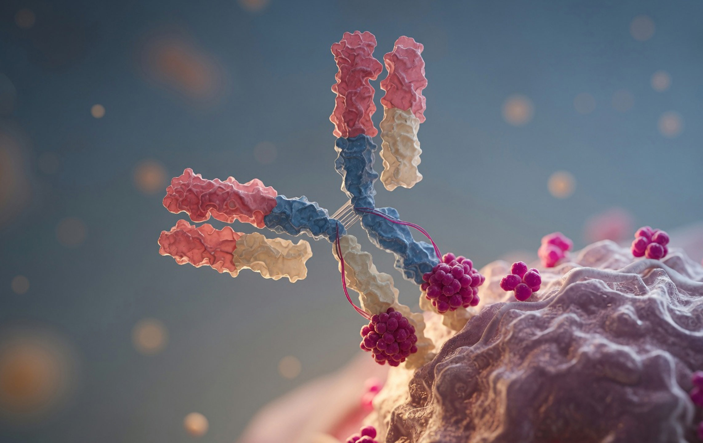 3D rendering of an Antibody-Drug Conjugate (ADC) mechanism