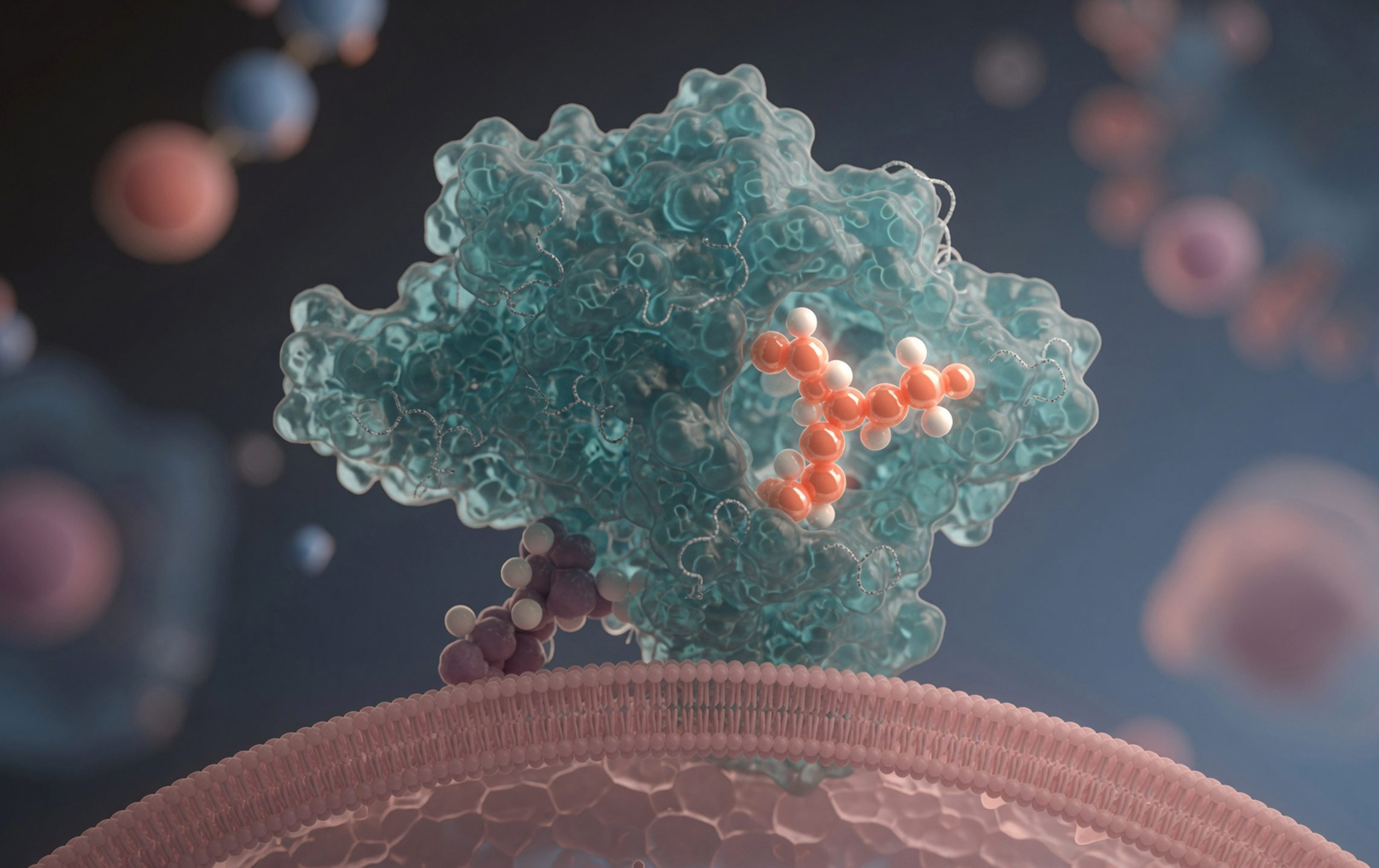 3D rendering of a representation of a KRAS Inhibitor